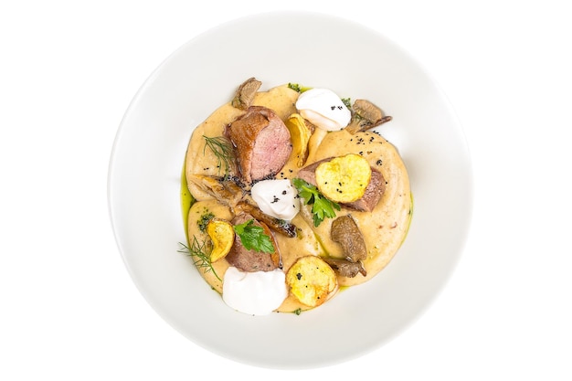 Gourmet dish on table